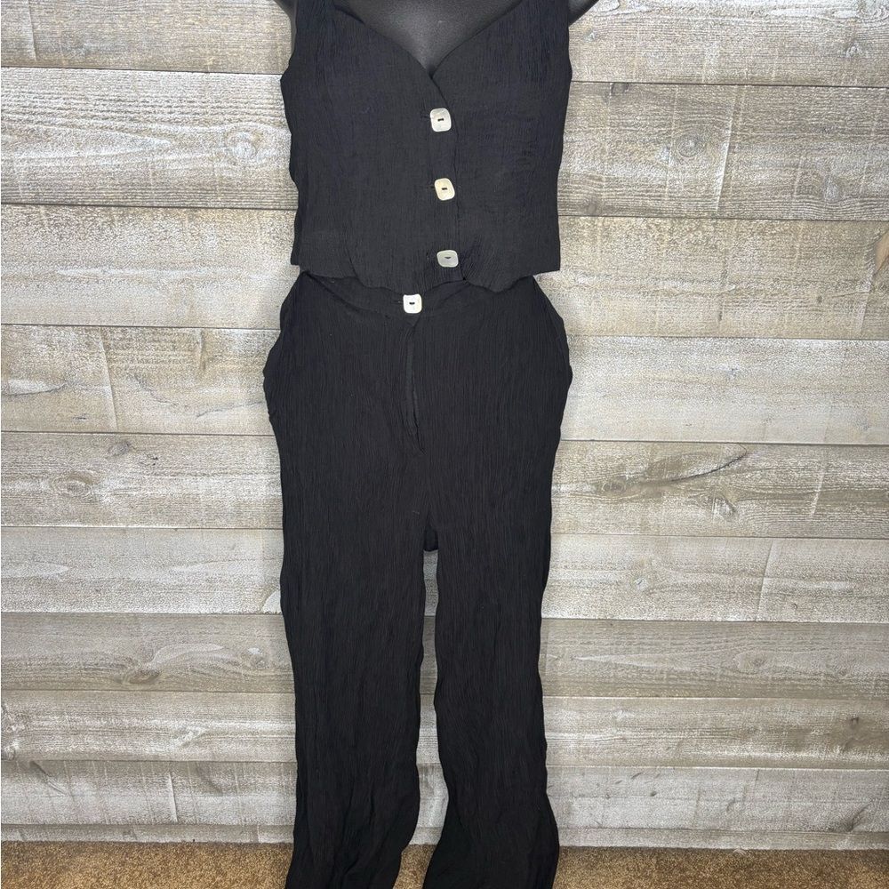 Jason Wu large Black Women's pant vest set two piece